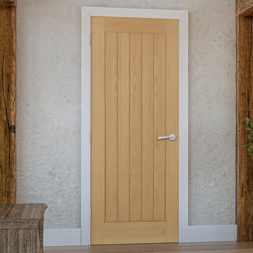 Deanta Ely Pre-Finished Oak 1-Panel Internal Door