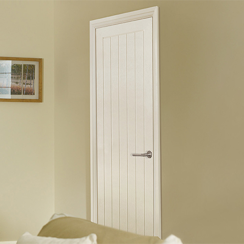LPD Textured Primed White Moulded 5-Panels Internal Door