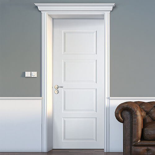 LPD Contemporary White Primed 4-Panels Internal Door