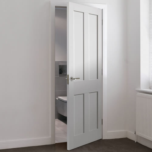 JB Kind Rushmore White Primed 4-Panels Internal Door