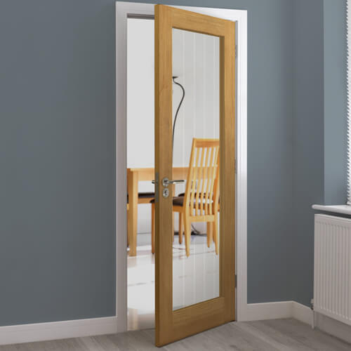 JB Kind Thames Un-Finished Oak 1-Lite Internal Glazed Door