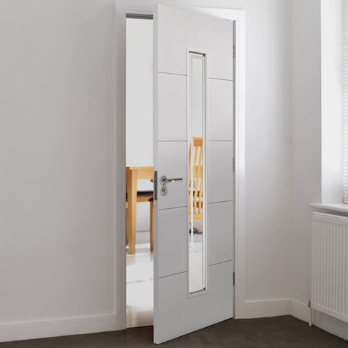JB Kind Dominion White Primed 5-Panels 1-Lite Internal Glazed Door