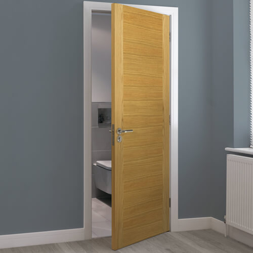 JB Kind Ostria Pre-Finished Oak 1-Panel Internal Door