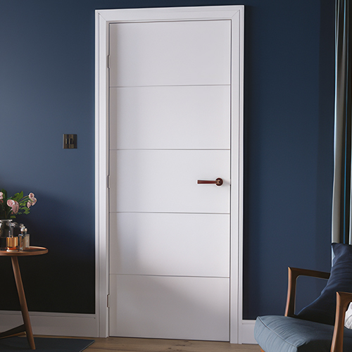 LPD Horizontal Un-Finished White Moulded 5-Panels Internal Fire Door