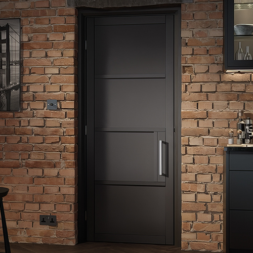 LPD Chelsea Black Primed Plus 4-Panels Internal Door