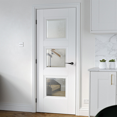 LPD Amsterdam White Primed 3-Lites Internal Glazed Door