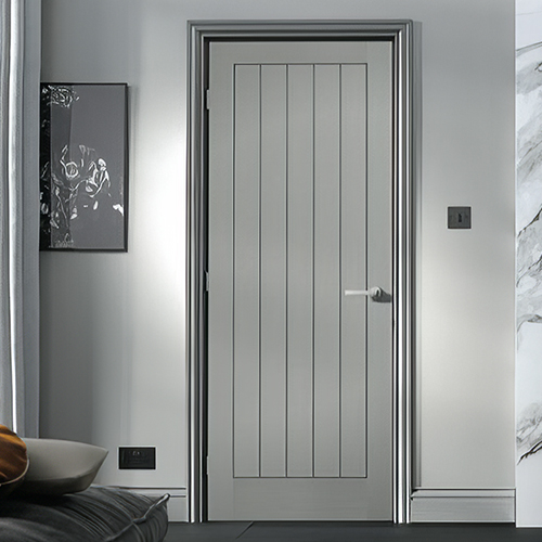 LPD Textured Pre-Finished Grey Moulded 5-Panels Internal Door