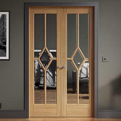 LPD Reims W4 Pre-Finished Oak Room Divider Glazed Door Set