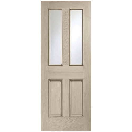 XL Joinery Malton Crema Oak 2-Panels 2-Lites Internal Glazed Door