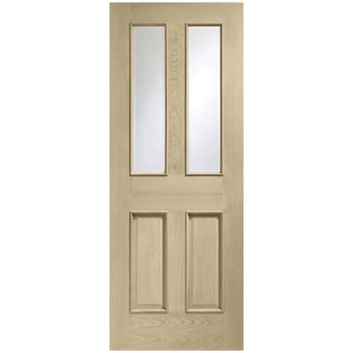 XL Joinery Malton Latte Oak 2-Panels 2-Lites Internal Glazed Door
