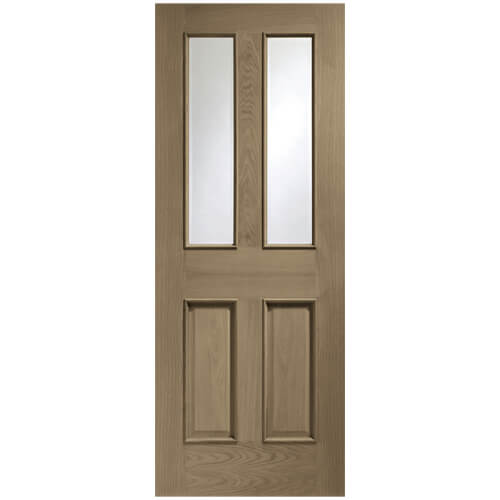 XL Joinery Malton Cappuccino Oak 2-Panels 2-Lites Internal Glazed Door