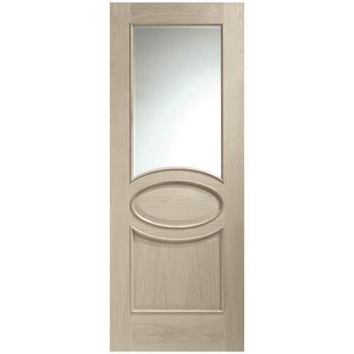 XL Joinery Calabria Crema Oak 2-Panels 1-Lite Internal Glazed Door
