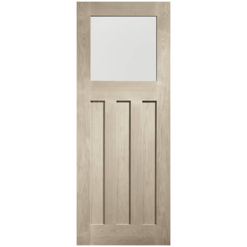 XL Joinery DX Crema Oak 3-Panels Internal Obscure Glazed Door