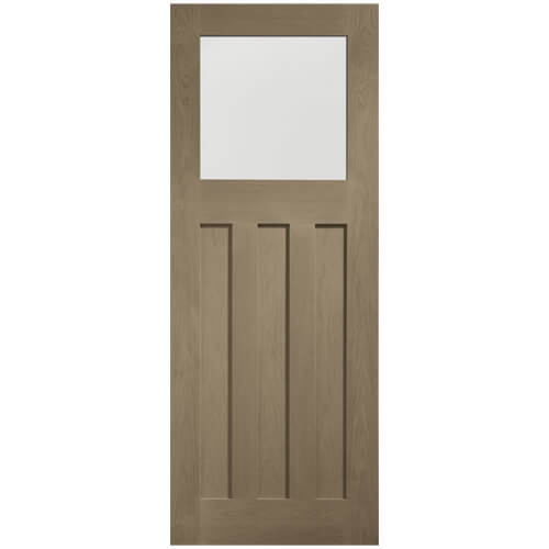 XL Joinery DX Cappuccino Oak 3-Panels Internal  Obscure Glazed Door