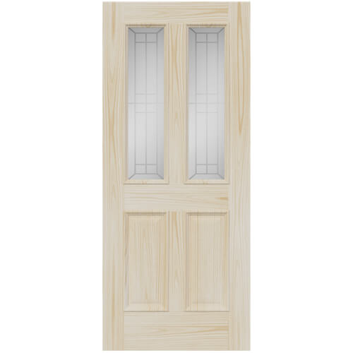 XL Joinery Malton Un-Finished Accoya 2-Lites 2-Panels External Screen Printed Glazed Door