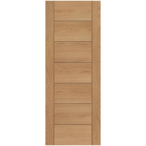 XL Joinery Palermo Essential Clear Lacquer Oak 7-Panels Internal Fire Door