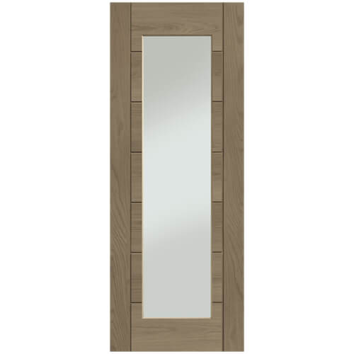 XL Joinery Palermo Essential Cappuccino Oak 7-Panels 1-Lite Internal Glazed Door