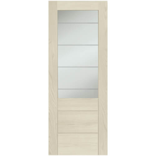 XL Joinery Palermo Essential 2XG Blanco Oak 3-Panels 1-Lite Internal Clear Etched Glazed Door