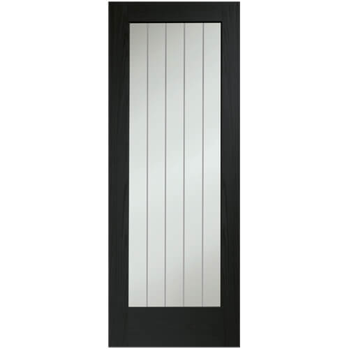 XL Joinery Suffolk Essential Pattern 10 Americano Oak 1-Lite Internal Clear Etched Glazed Door