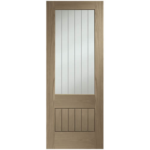 XL Joinery Suffolk Essential 2XG Cappuccino Oak 6-Panels 1-Lite Internal Clear Etched Glazed Door