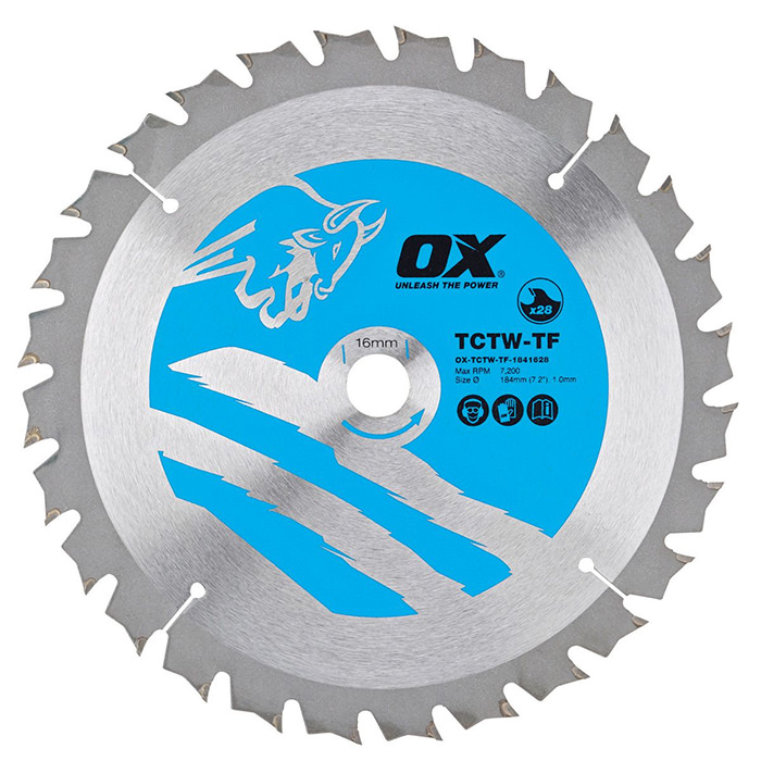 Ox Tools Wood Cutting Thin Kerf Circular Saw Blade 20 Teeth
