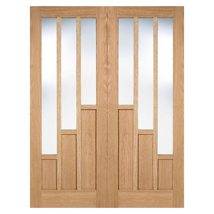 LPD Coventry Pre-Finished Oak 6-Lites Internal Glazed Door Pair