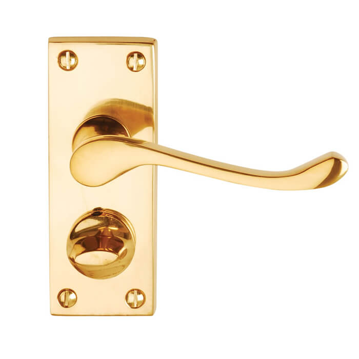 Dale Victorian Scroll Lever On Backplate - Polished Brass