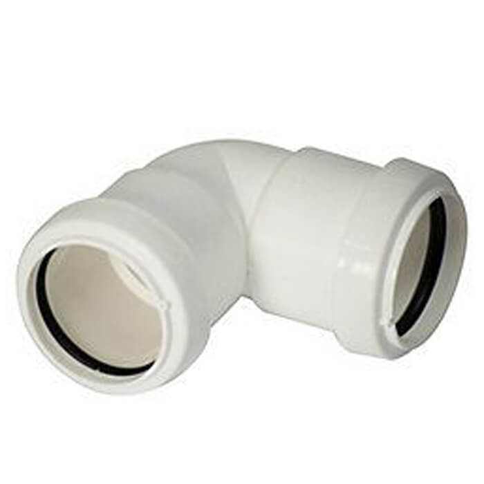 Buildworld 40mm Push Fit 90 Degree Elbow Available in White or Black