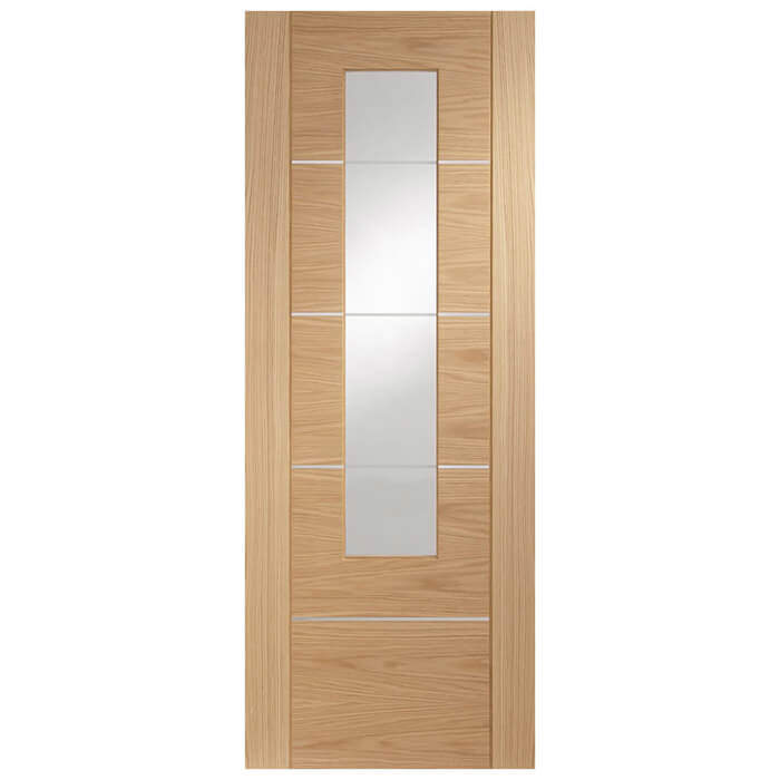 XL Joinery Portici Pre-Finished Oak 5-Panels 1-Lite Internal Glazed Door