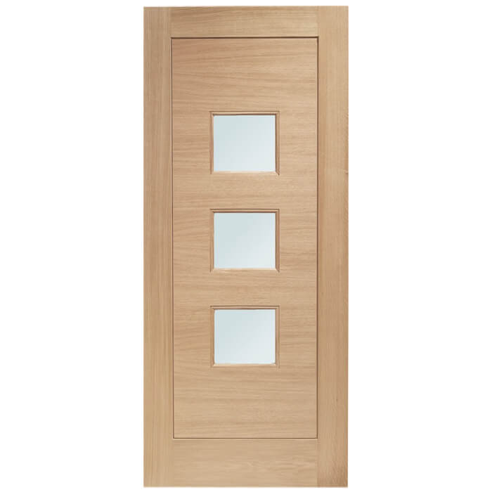 XL Joinery Turin Un-Finished Oak 3-Lites External Glazed Door