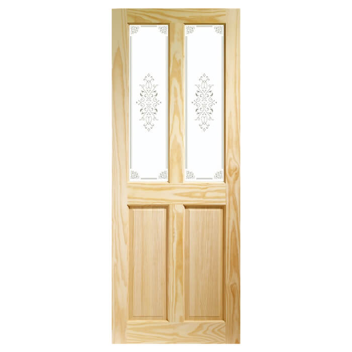 XL Joinery Victorian Un-Finished Clear Pine 2-Panels 2-Lites Internal Campion Glazed Door