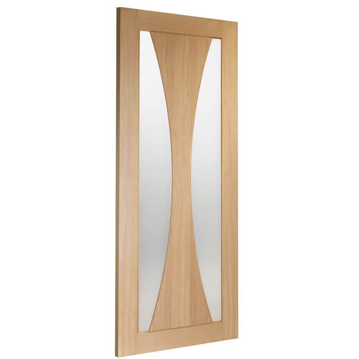 XL Joinery Verona Un-Finished Oak 1-Panel 2-Lites Internal Glazed Fire Door