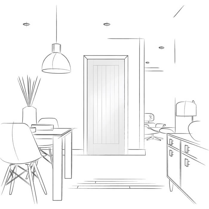 XL Joinery Suffolk White Primed 1-Panel Internal Fire Door