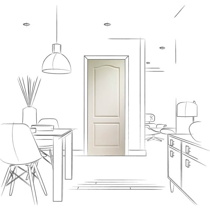 XL Joinery Classique Primed White Moulded 2-Panels Internal Door