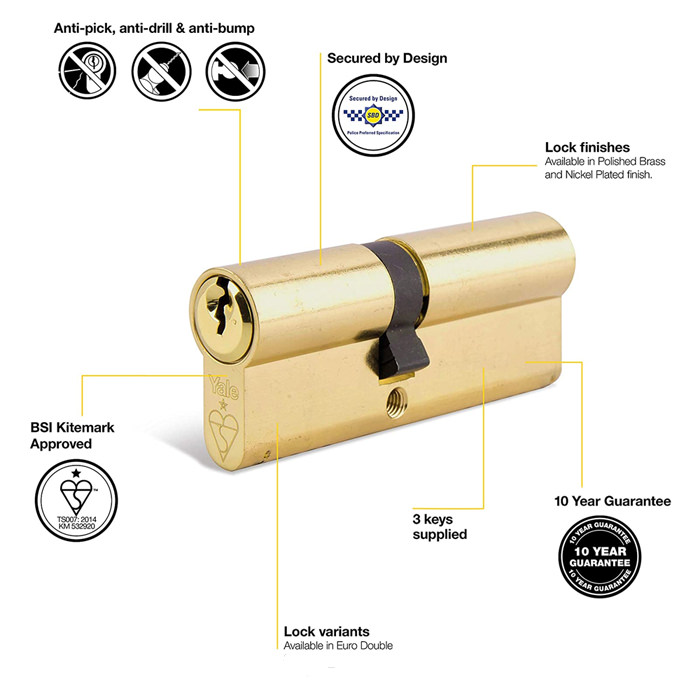 Yale Locks Euro Double Cylinder Kitemark