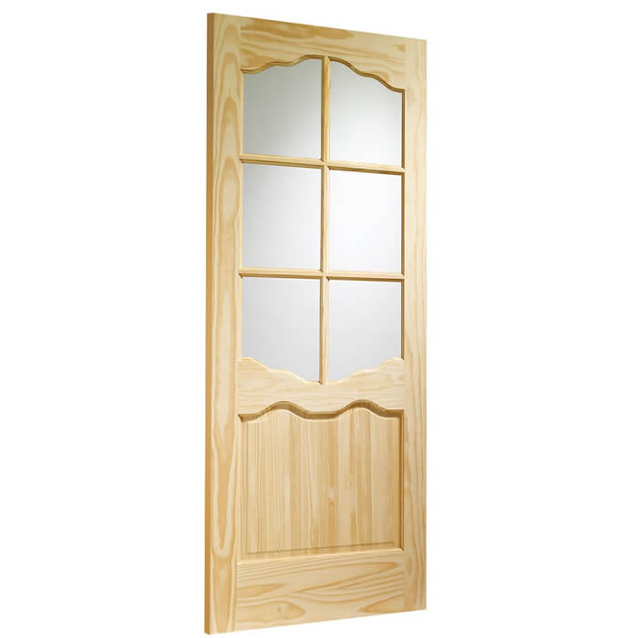 XL Joinery Riviera Un-Finished Clear Pine 1-Panel 6-Lites Internal Glazed Door