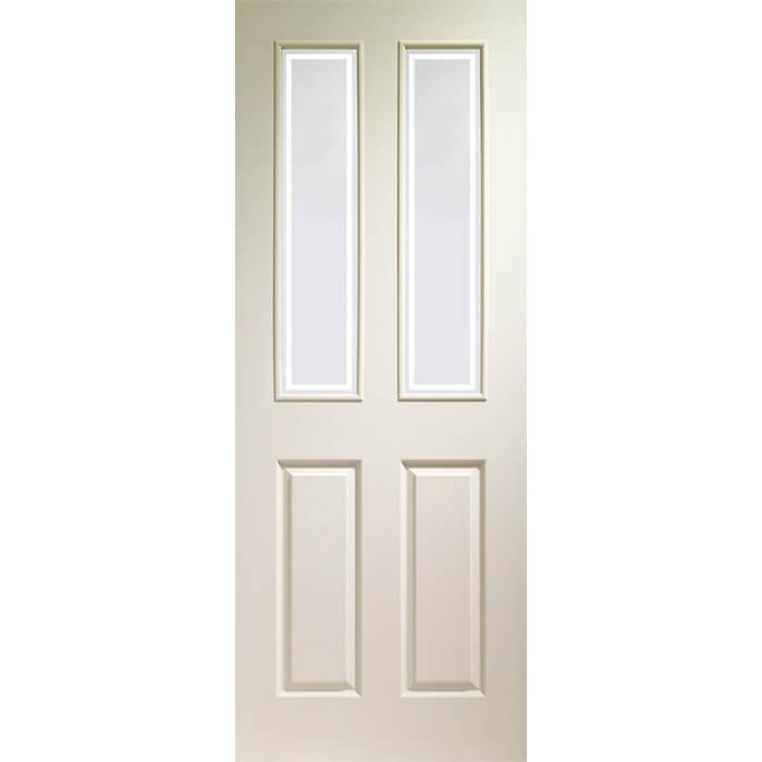 XL Joinery Victorian Un-Finished White Moulded 2P 2L Internal Forbes Glazed Door