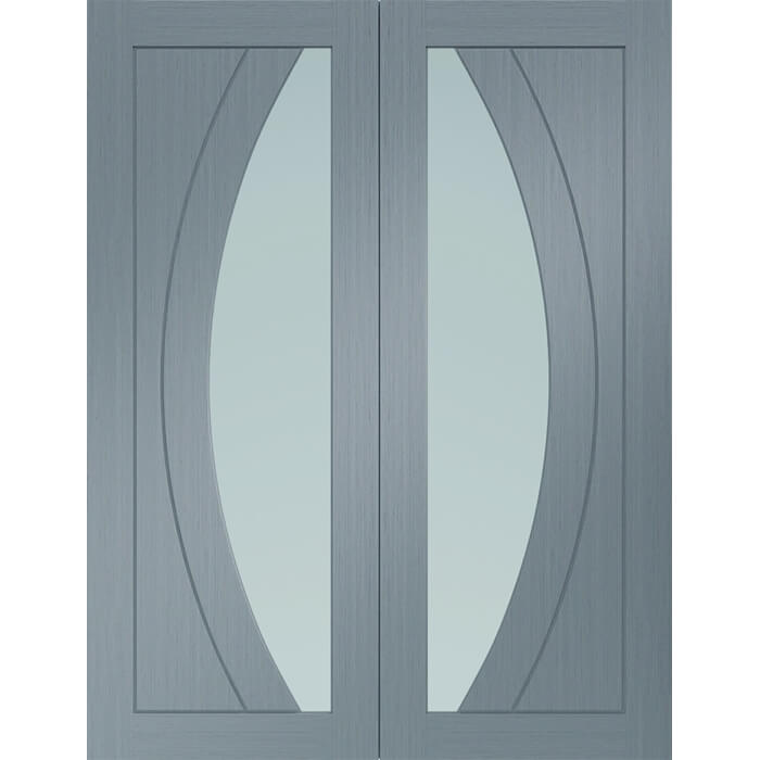 XL Joinery Salerno Pre-Finished Light Grey Internal Glazed Door Pair