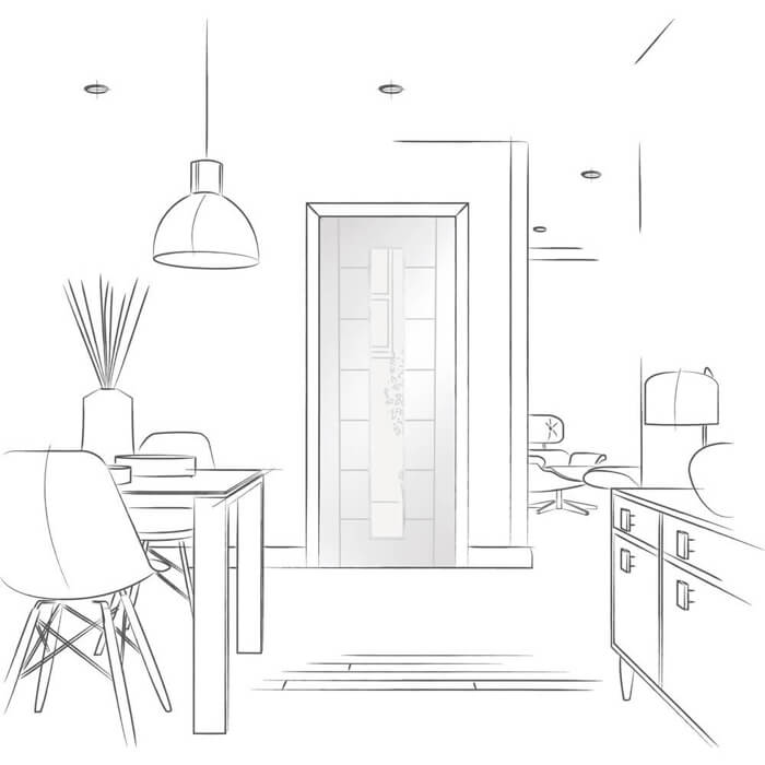 XL Joinery Palermo White Primed 7-Panels 1-Lite Internal Glazed Door