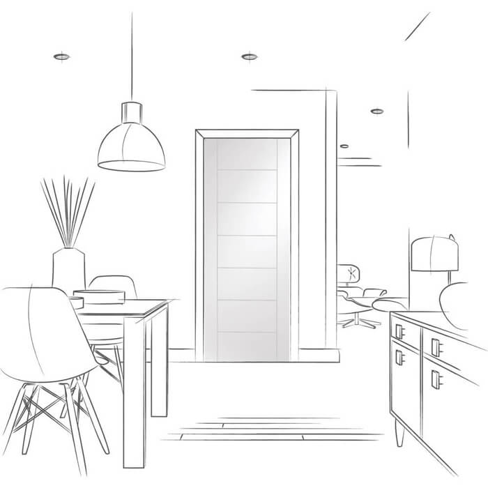 XL Joinery Palermo White Primed 7-Panels Internal Fire Door