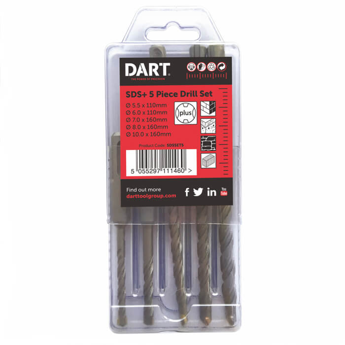 Dart 5 Piece SDS Plus Hammer Drill Bit Set