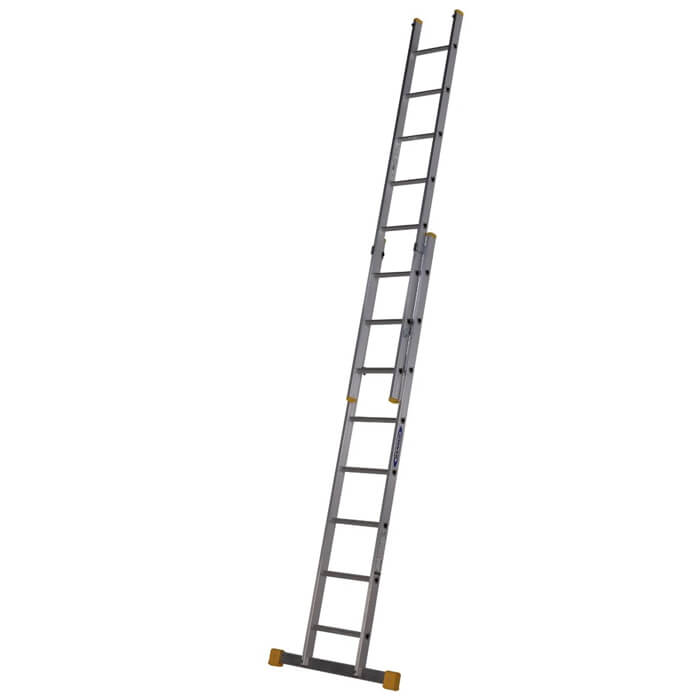 Werner Box Section Double Extension Aluminium Ladder