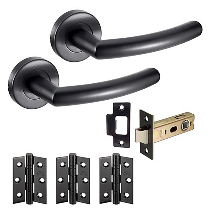 JB Kind Raven Matte Black Door Handle Latch Pack