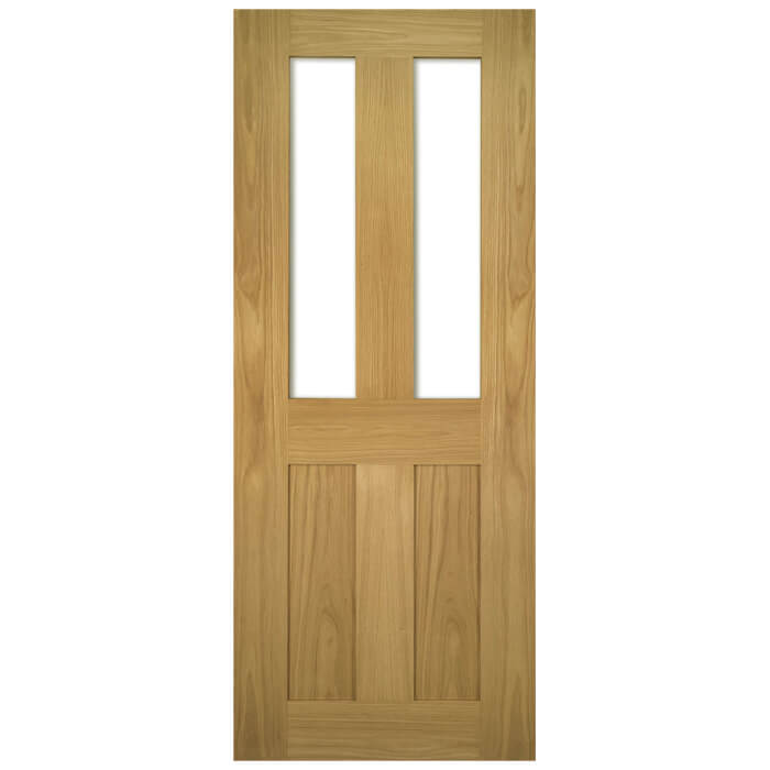 Deanta Eton Un-Finished Oak 2-Panels 2-Lites Internal Glazed Door