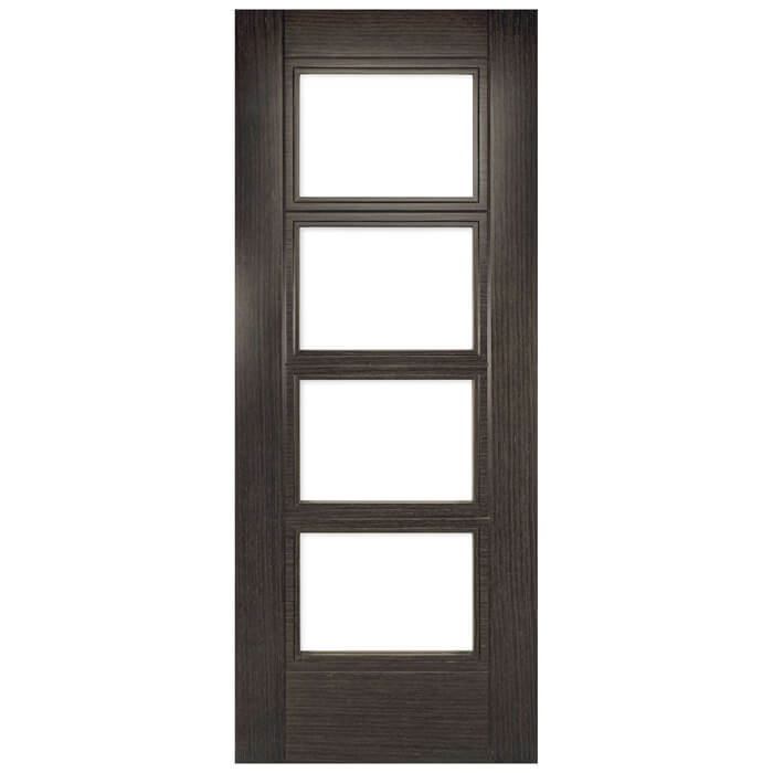 Deanta Montreal Pre-Finished Dark Grey Ash 6-Panels 4-Lites Internal Glazed Door