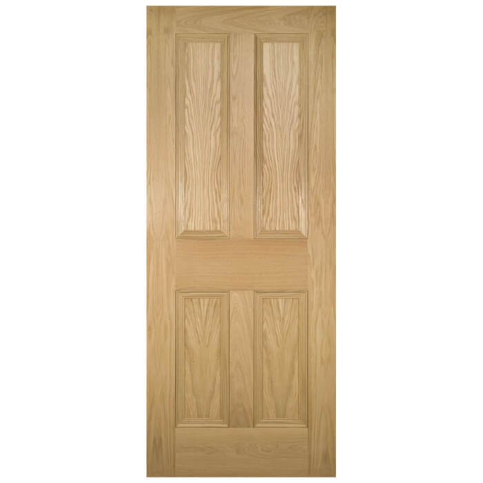 Deanta Kingston Un-Finished Oak 4-Panels Internal Door