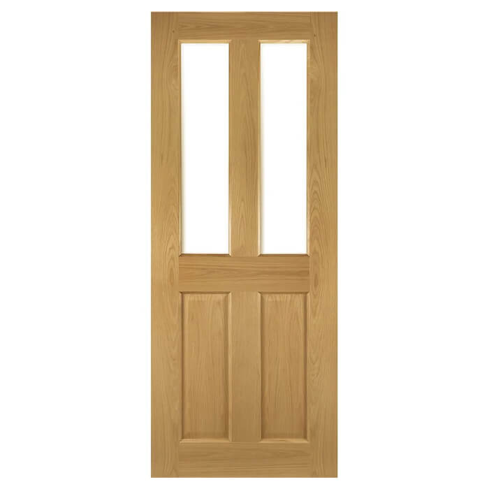 Deanta Bury Pre-Finished Oak 2-Panels 2-Lites Internal Glazed Door