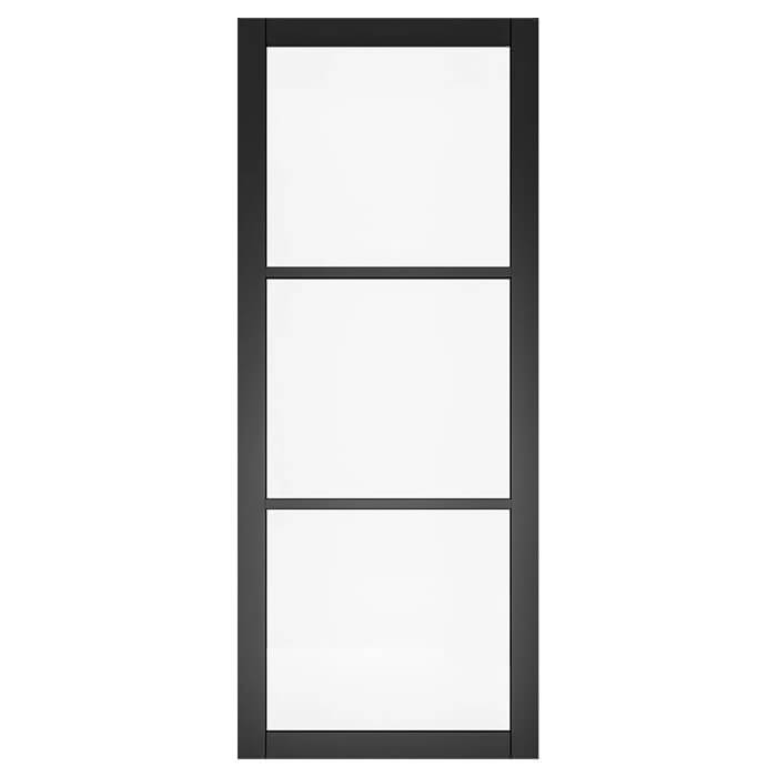 Deanta Camden Pre-Finished Black 3-Lites Internal Glazed Door