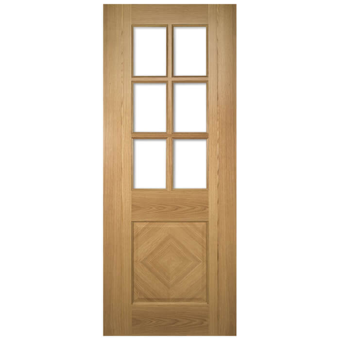 Deanta Kensington Pre-Finished Oak 1-Panel 6-Lites Internal Glazed Door