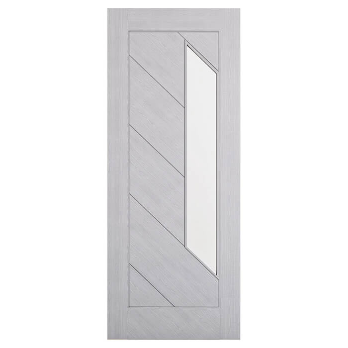 Deanta Torino Pre-Finished Light Grey Ash 6-Panels 1-Lite Internal Glazed Door